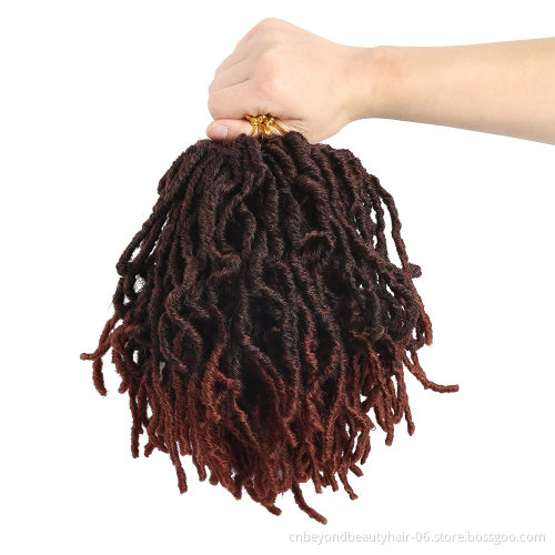 Cheap Synthetic 8 inch Nu Faux afro Locs Crochet hair Distressed  boho colored locs Crochet Soft Faux Locs for black women